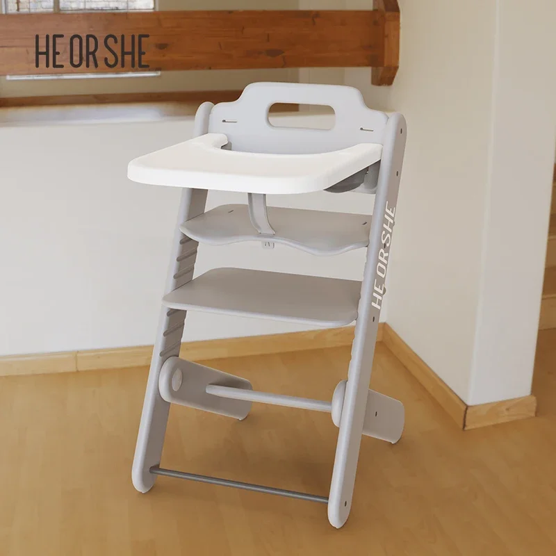 HEORSHE High Chair Baby Feeding Portable Adjustable Trend Sit High Kids Chair With Table Learning Tower