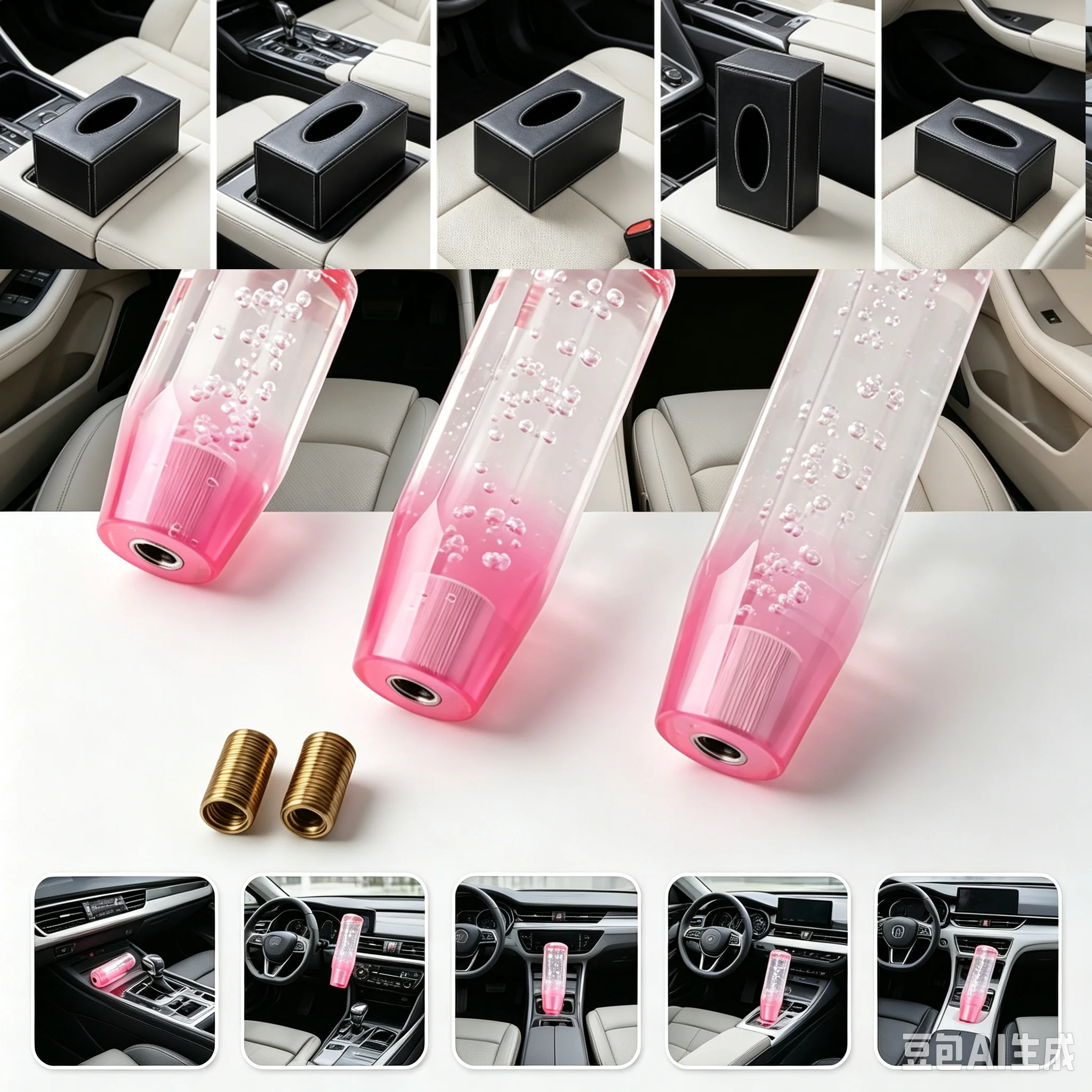 10 15 20cm Car Resin AT MT Crystal Gear Shift Knob Head Acrylic Bubble Octagonal Shift Handball Knob Fit For Honda Toyota Nissan