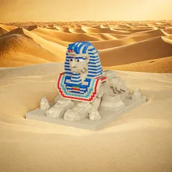 Sphinx Model Building Micro Mini Bricks Blocks Set - DIY Egypt Statue Puzzle with Interlocking Bricks for Creative Display