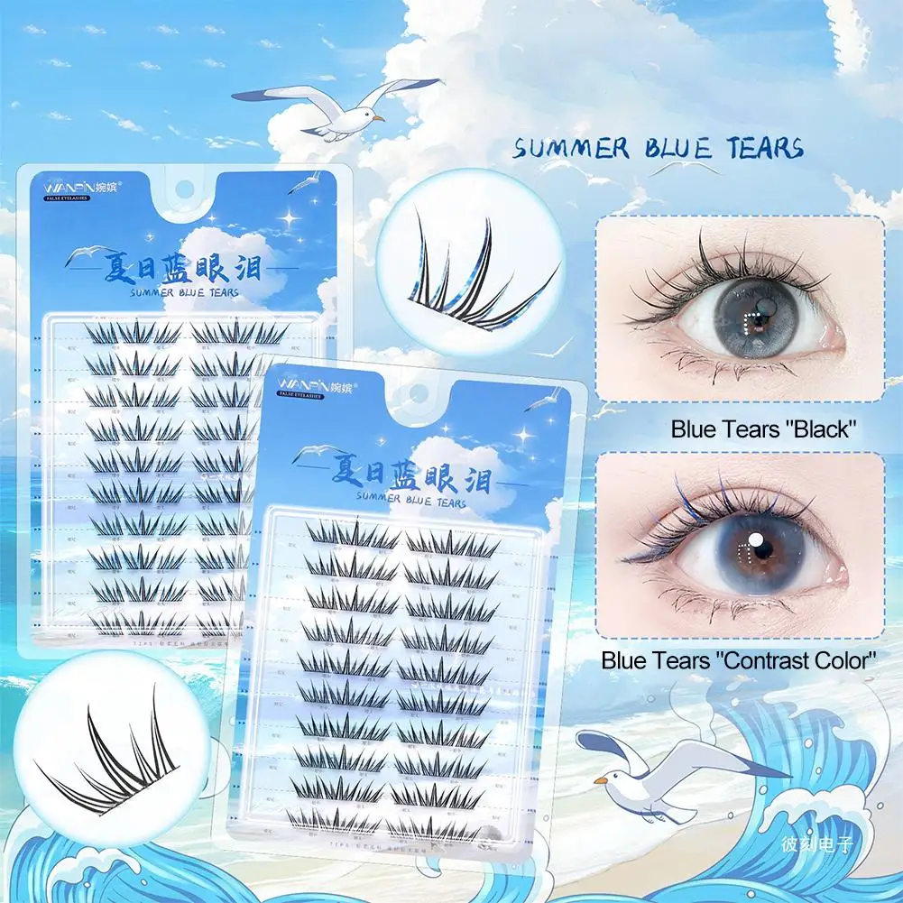 

Voluminous Glue-free False Eyelashes 5D Fluffy Thick Segmented Extension Natural Eyelashes Easy Apply Curling False Lash To S2Y4