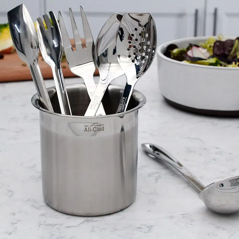 5-Piece Stainless Steel Specialty Kitchen Tool Set with Silver Caddy