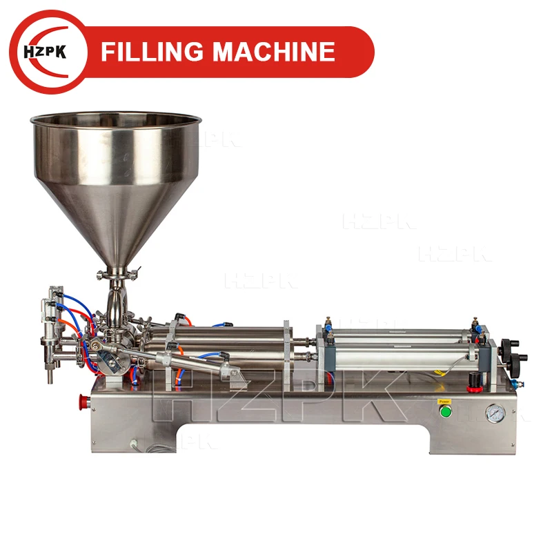 

HZPK Semi-automatic Stainless steel Double Nozzle Liquid Shampoo Filler Paste Filling Machine With Rotary Valve Range 100-1000ml