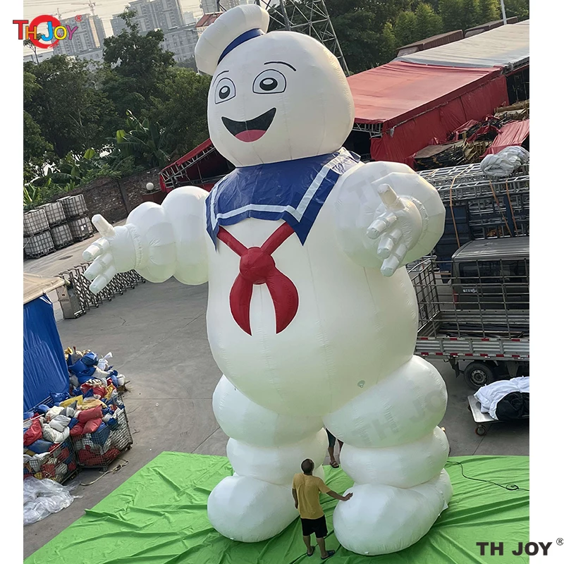 

2025 New Custom Outdoor Advertising Giant Inflatable Stay Puft Marshmallow Man With LED Lights For Halloween Decoration