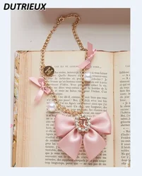 Girl Cute Pearl Bowknot Bag Chain Ornaments Sweet Fashion Lolota Japanese Style Key Chains Simple Accessories for Women