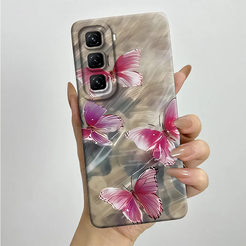 For Infinix Hot 50 4G Case Hot50 X6882 Soft Silicone Painted Phone Funda Cartoon Printed Shockproof Protective Back Cover Coque