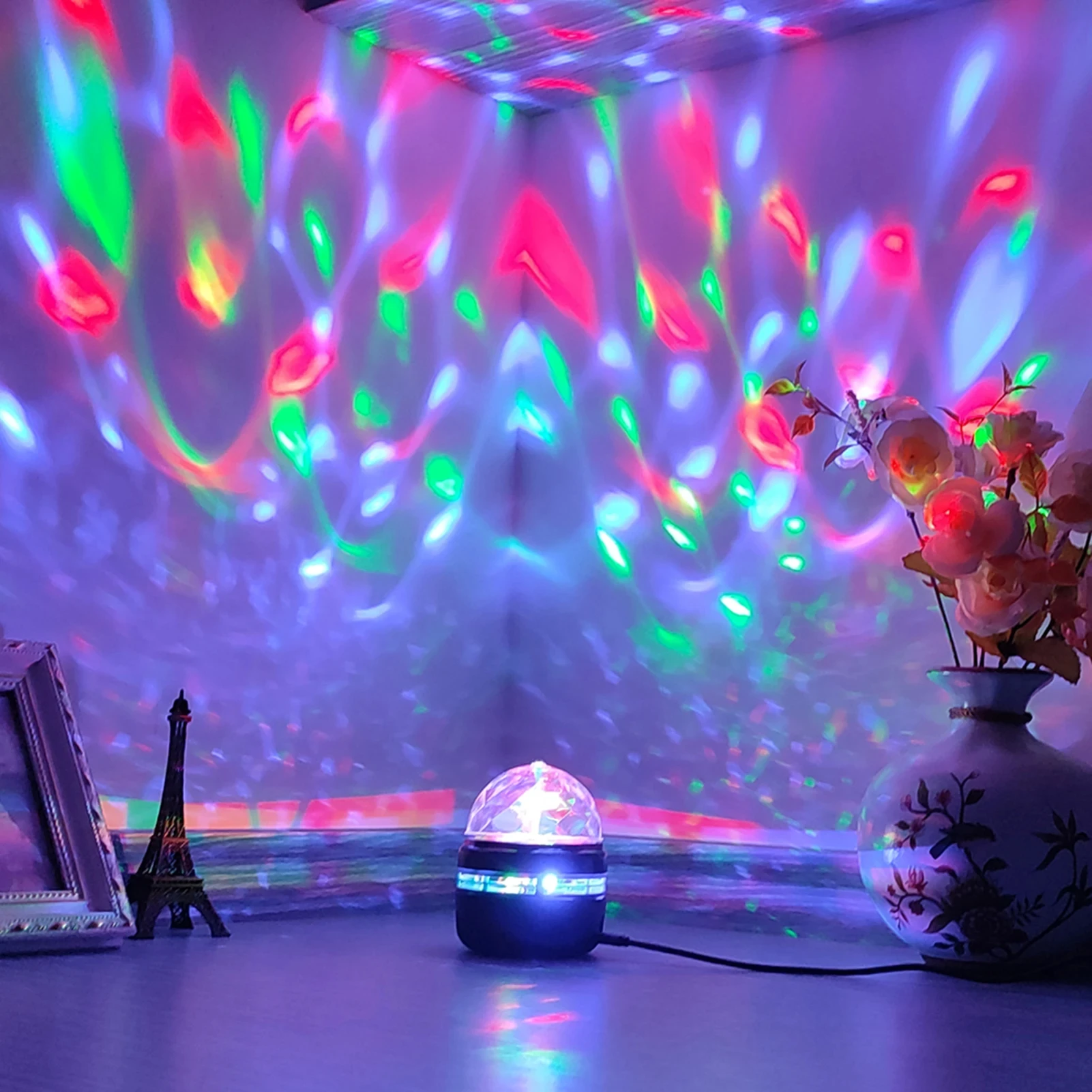 LED Northern Lights e Ocean Wave Projeção, Starry Sky Night Light , Disco DJ Party Ball Lamp, Decoração do quarto