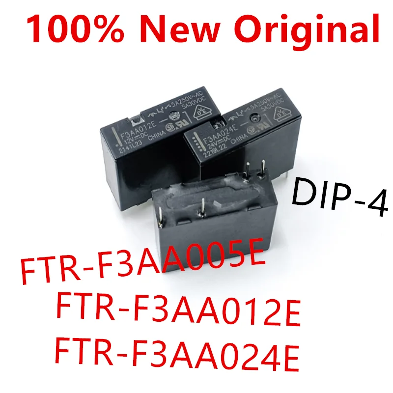 10piece  FTR-F3AA005E 、FTR-F3AA012E 、FTR-F3AA024E  DIP-4    New Power Relay   F3AA005E 、F3AA012E 、F3AA024E