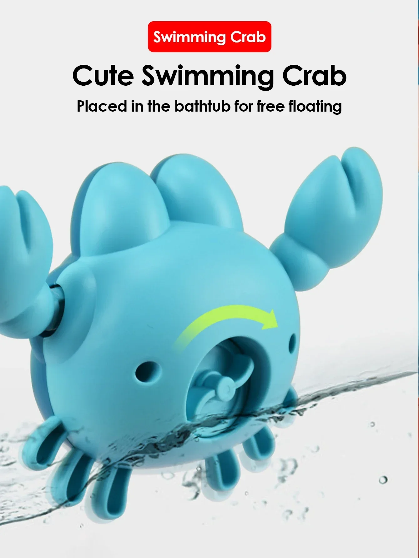 Popularna zabawka do kąpieli dla dzieci - pingwin i krab na łańcuszku, idealna do zabawy w wodzie i nauki pływania.