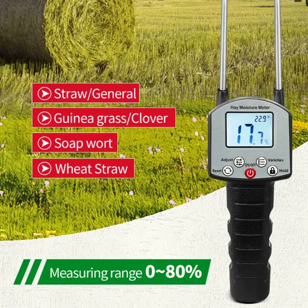 With Probe Portable Hay Moisture Meter Top Quality Real-Time Monitoring Hay Moisture Tester Digital Display Precision