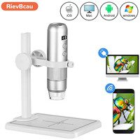 Wireless Handheld Digital Microscope 1000X Portable USB WiFi Microscopes MS4 Magnifier With 8 LED Bracket For Android IOS PC