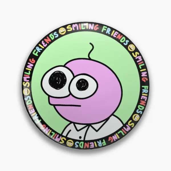 Unshaded Pim Smiling Friends  Customizable Soft Button Pin Badge Clothes Brooch Lover Women Cute Fashion Cartoon Lapel Pin Metal