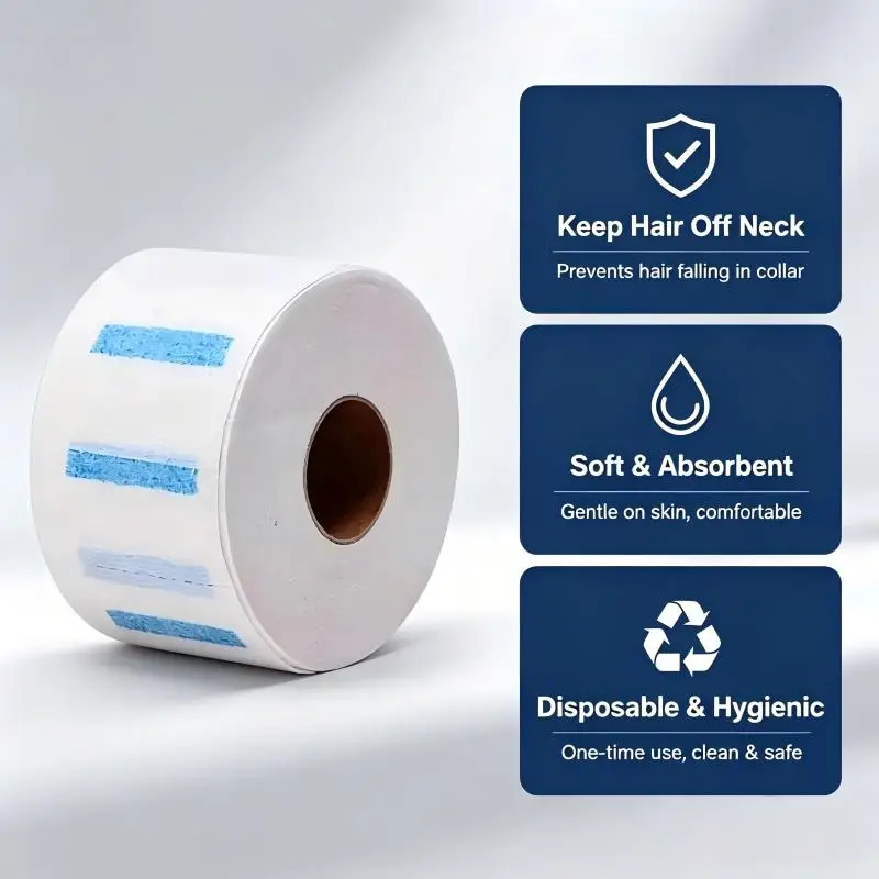 Professional Hairdressing Neck Roll Disposable Barber Neck Strips Paper for Salon Hair Cutting Soft & Hygienic