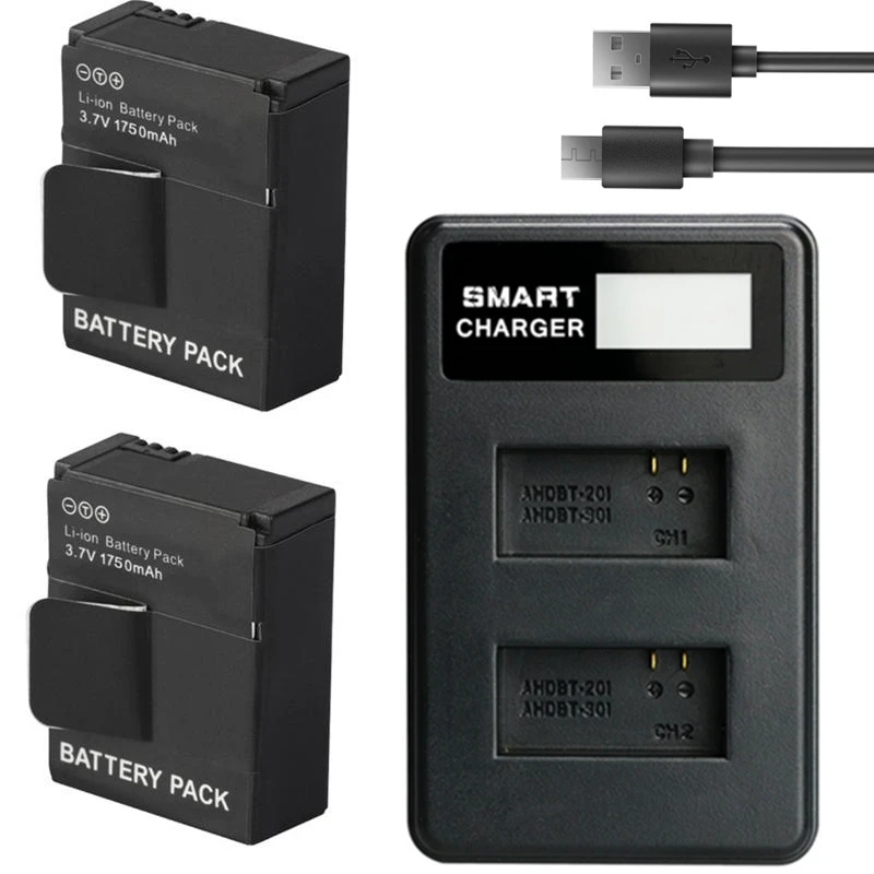 Akumulator 1750 mAh AHDBT-301 do kamery sportowej Gopro Hero 3 Gopro Hero 3+ AHDBT-301 AHDBT-201 Gopro 3 Akumulator do kamery sportowej