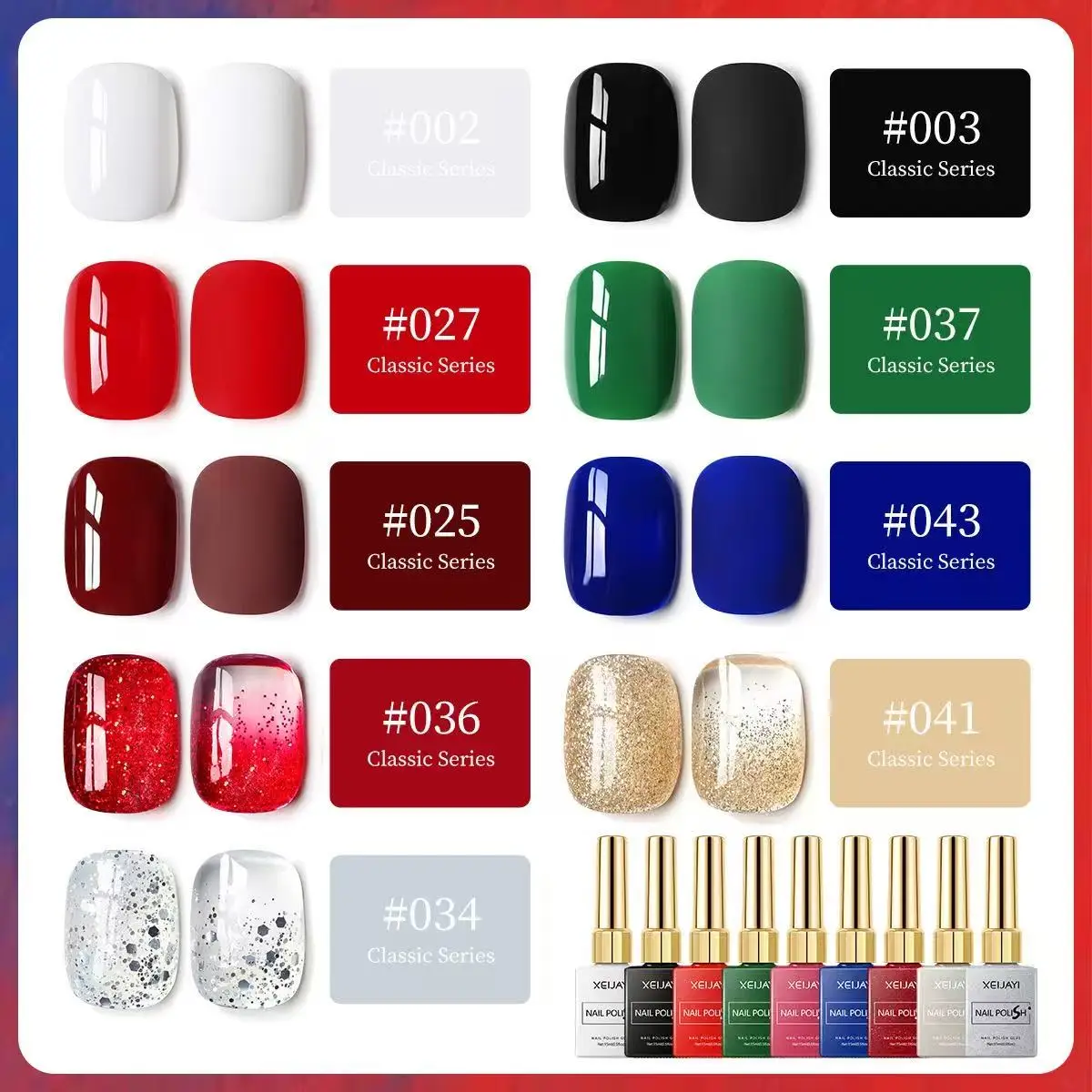 Zestaw lakierów do paznokci żelowych 6 sztuk, jesienne połyskujące wykończenie, półtrwałe brokatowe cekiny, zestaw do zmywania, lakier UV do manicure.