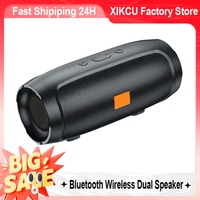 XIKCU Dual Speaker Bluetooth Speaker Stereo Outdoor Tfusb Playback Fm Voice Broadcasting Portable Subwoofer 50 Wireless Speaker