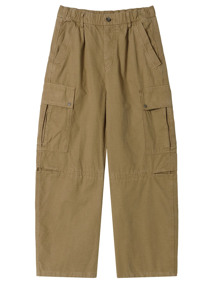 

Men's Casual Workwear Pants Spring Autumn Vintage Loose Versatile Trendy Button ket Design Warm Casual Sports Long Trousers