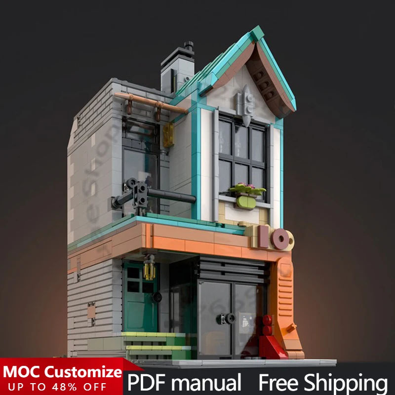 

Набор для сборки модульного здания «Улица, дом №10» (1676 деталей), технологичная модель, простой и креативный конструктор, подарок на Рождество