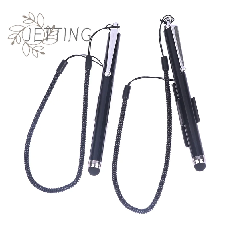 Hot Universal Touch Screen Mobile Phone Stylus Pen Spring Rope Tablet With Stand Holder Pencil Industrial Computer Capacitive Pe