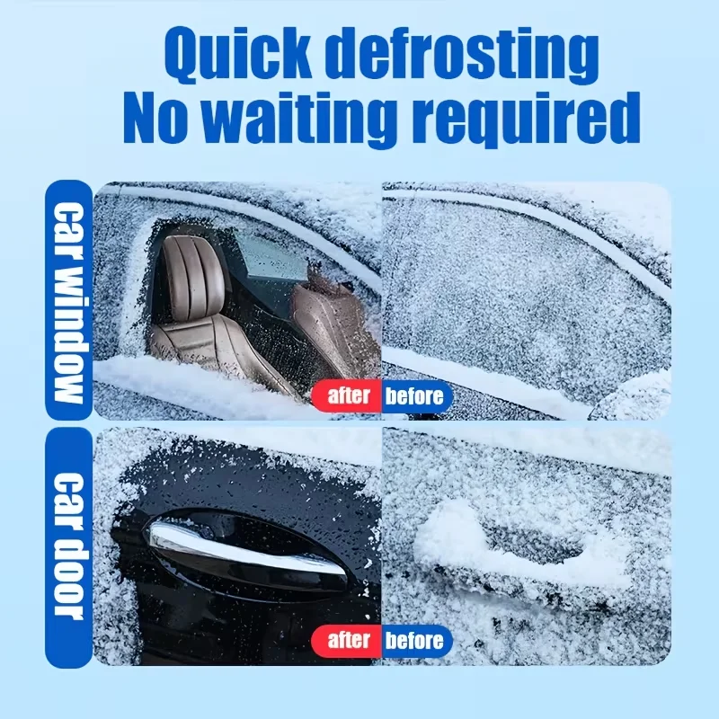 Winter Car Anti-Freeze Windshield Defogger Spray - Long-Lasting Anti-Fog & Ice, Pre-Wet Application for Windshield, Rearview Mir