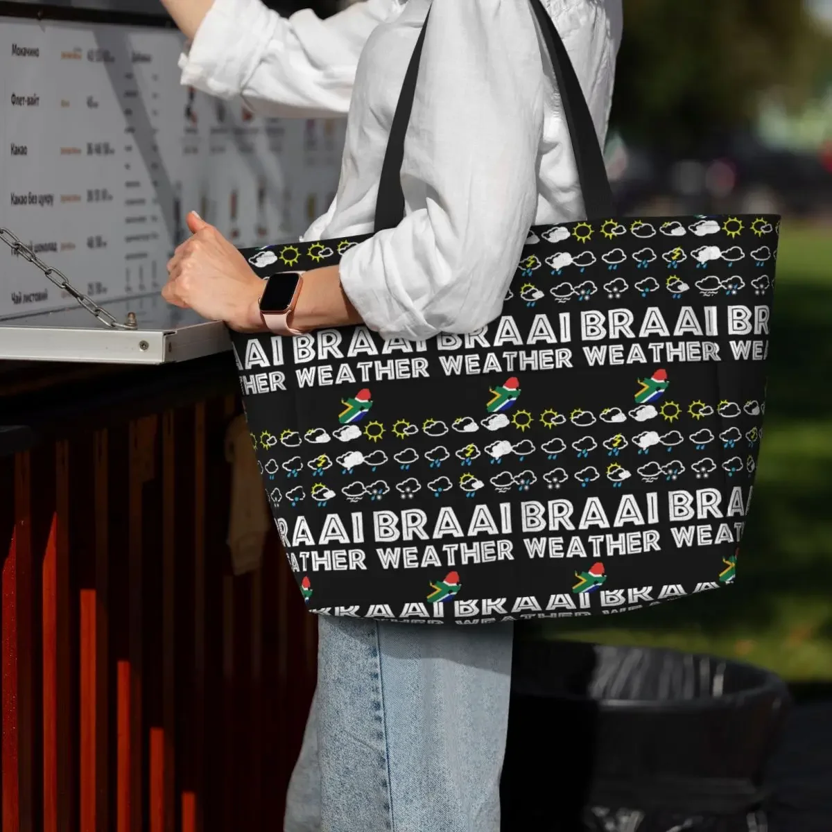 

Braai Weather South Africa Style Beach Tote Bag Sport Gym Yoga Duffle Large Tote Bag Women Travel Bag Fitness bag