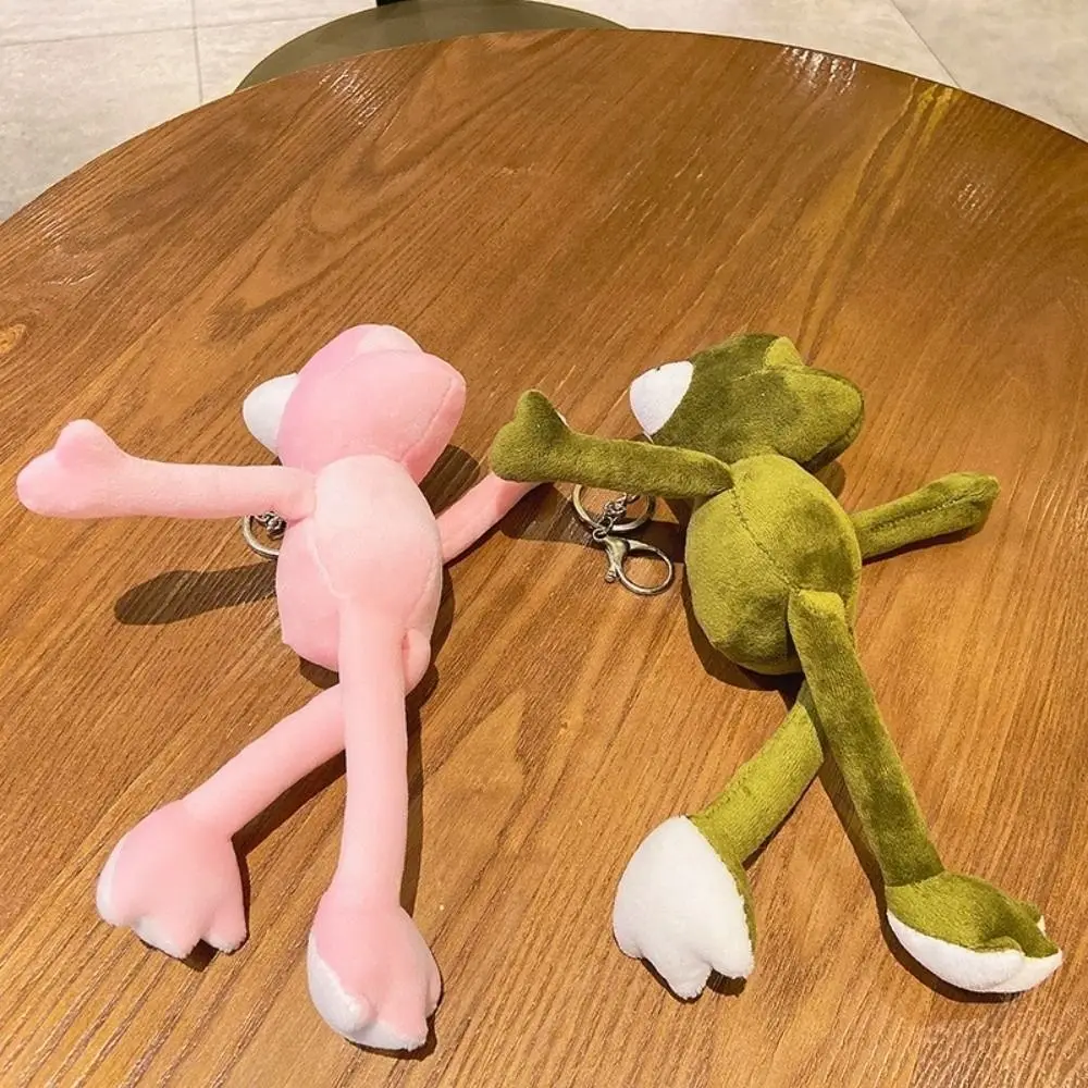 Langbeiniger Frosch Rucksackanhänger Weich Gefüllter Lustiger Cartoon-Plüsch Rucksackanhänger Kreatives Design Hässlich Niedliche Puppe Schlüsselanhänger