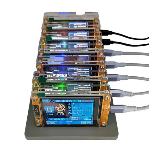 OB-7X 1000KH/S Nerdminernmminer+7 Slots Base Upgraded Harshrate 2.8 Inch Smart Display Bitcoin Crypto Solo Miner Home BTC