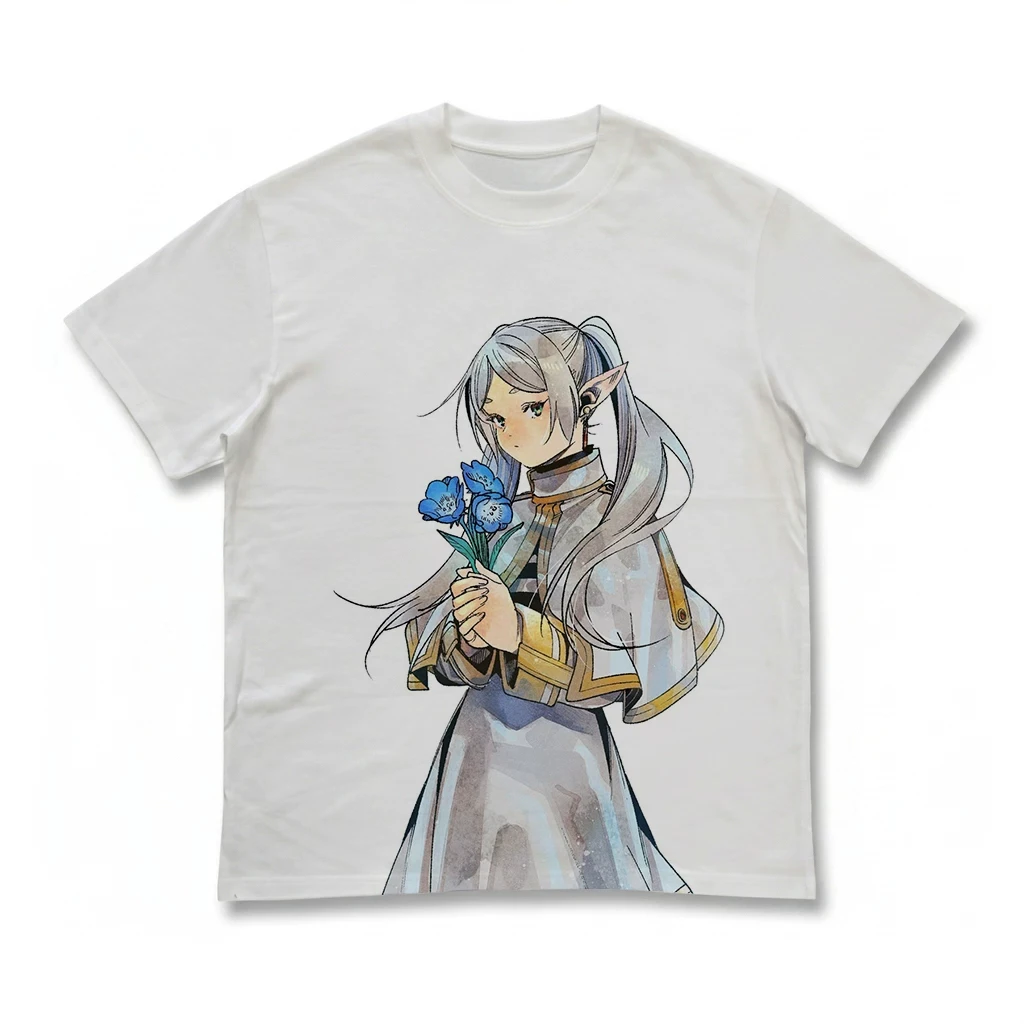 Y2K Classic Frieren Beyond Journey's End Frieren Graphic T-Shirt Cotton Men Women Streetwear Tee