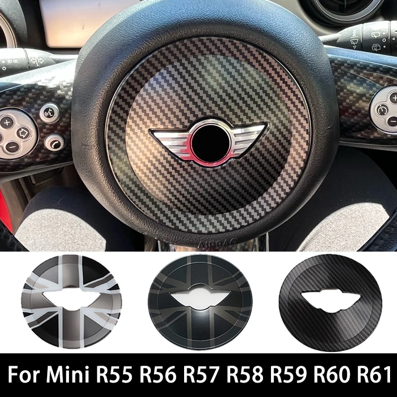 For Mini R55 R56 R57 R58 R59 R60 R61 Car Steering Wheel Center Panel Car Sticker Cover Car-Styling Trim Auto Accessories