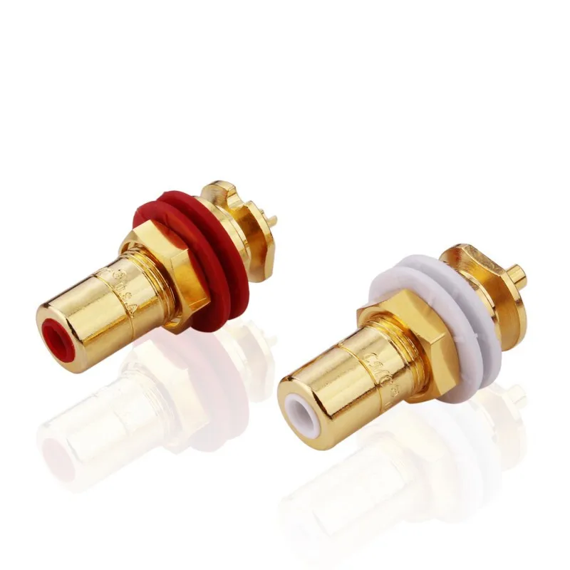 American CMC 816-U pure copper gold-plated RCA signal socket fever audio lotus plug audio cable female seat