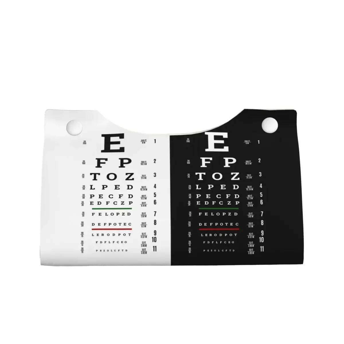 Gráfico Snellen personalizado, cubierta de caja de pañuelos para prueba de ojos, soporte de caja de pañuelos faciales para optometrista Rectangular de cuero PU para baño