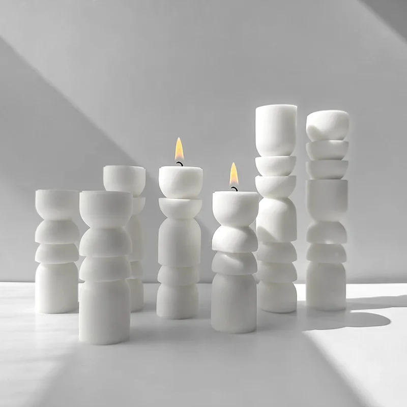 

DIY Geometric Cylindrical Roman Pillar Silicone Candle Mold Handmade Scented Candle Making Plaster Gypsum Mould Home Decor