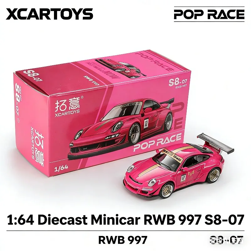 

XCARTOYS 1/64 RWB997 Реалистичная статическая модель автомобиля из литого металла, коллекционная модель для взрослых, подарок для мальчиков на праздники, предмет коллекции.