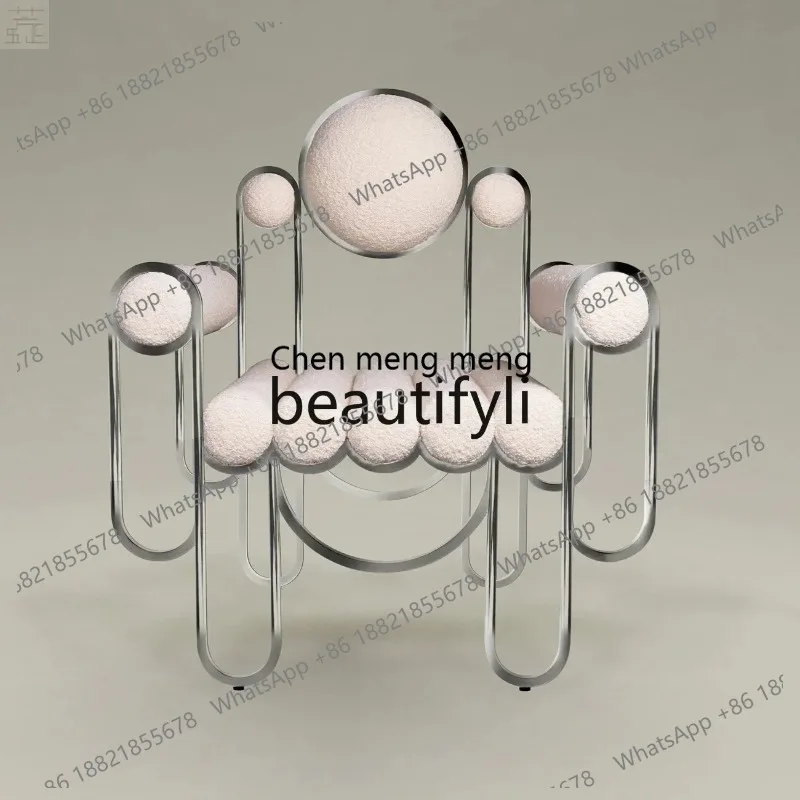 

ss26 S26 Nordic light luxury stainless steel, minimalist designer art backrest armchair, creative personalized chair