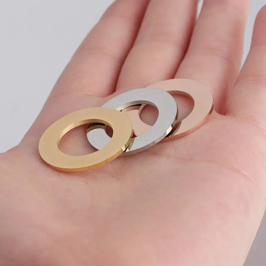 New 20Pcs 25mm Hollow Circle Charms Mirror Polished Stainless Steel Round Connector Charms For DIY Braid Bracelet Necklaces