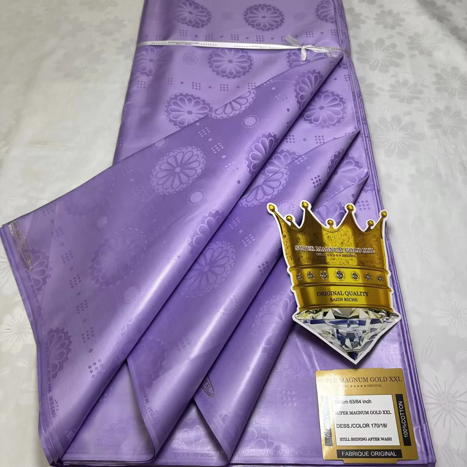 

Высокое качество, мягкая 5 ярдов, 100% хлопок, африканская жаккардовая ткань, духи Bazin Riche Brode для мужчин или женщин, материал одежды D5-610-1