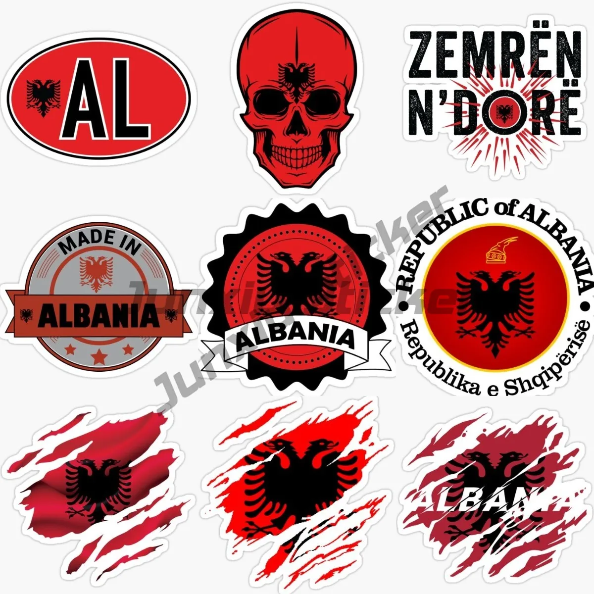 Albania National Flag Sticker for Car Wash Supplies Travel Interior Spare Parts Home-appliance Electric Bicycle Fan Decor Decal