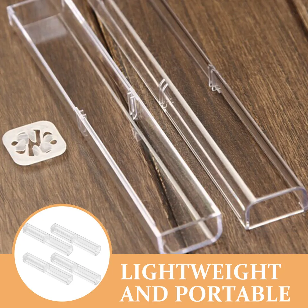 4Pcs Small Transparent Pen Case Exquisite Smooth Grip Detachable Ends Pen Gift Box Empty for Classmates Friends Family Lovers