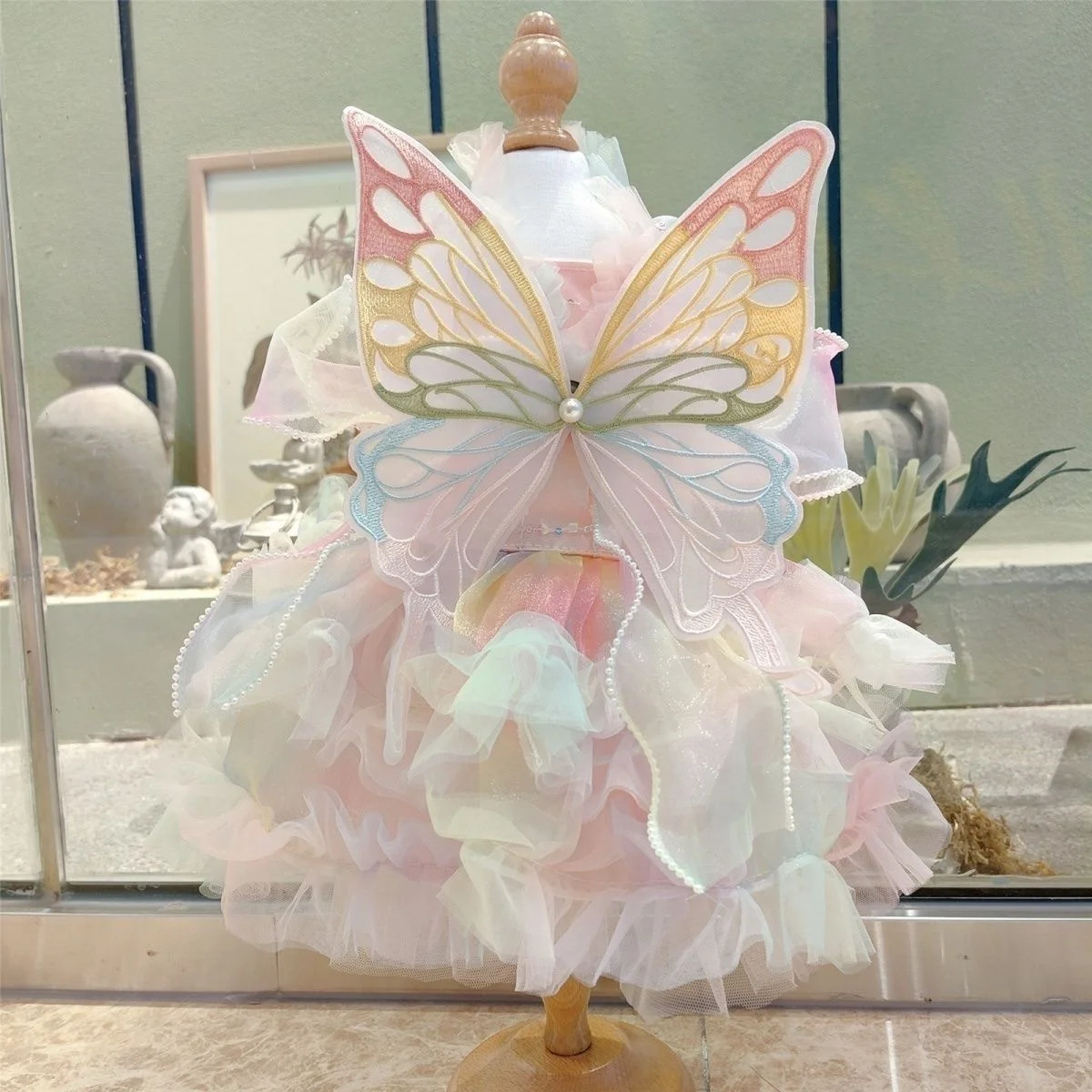 Girl Colorful Fairy Fantasy Pink Butterfly Wings Dress Spring And Summer Cat Fairy Skirt Girl Cute Dress Fashion Dress