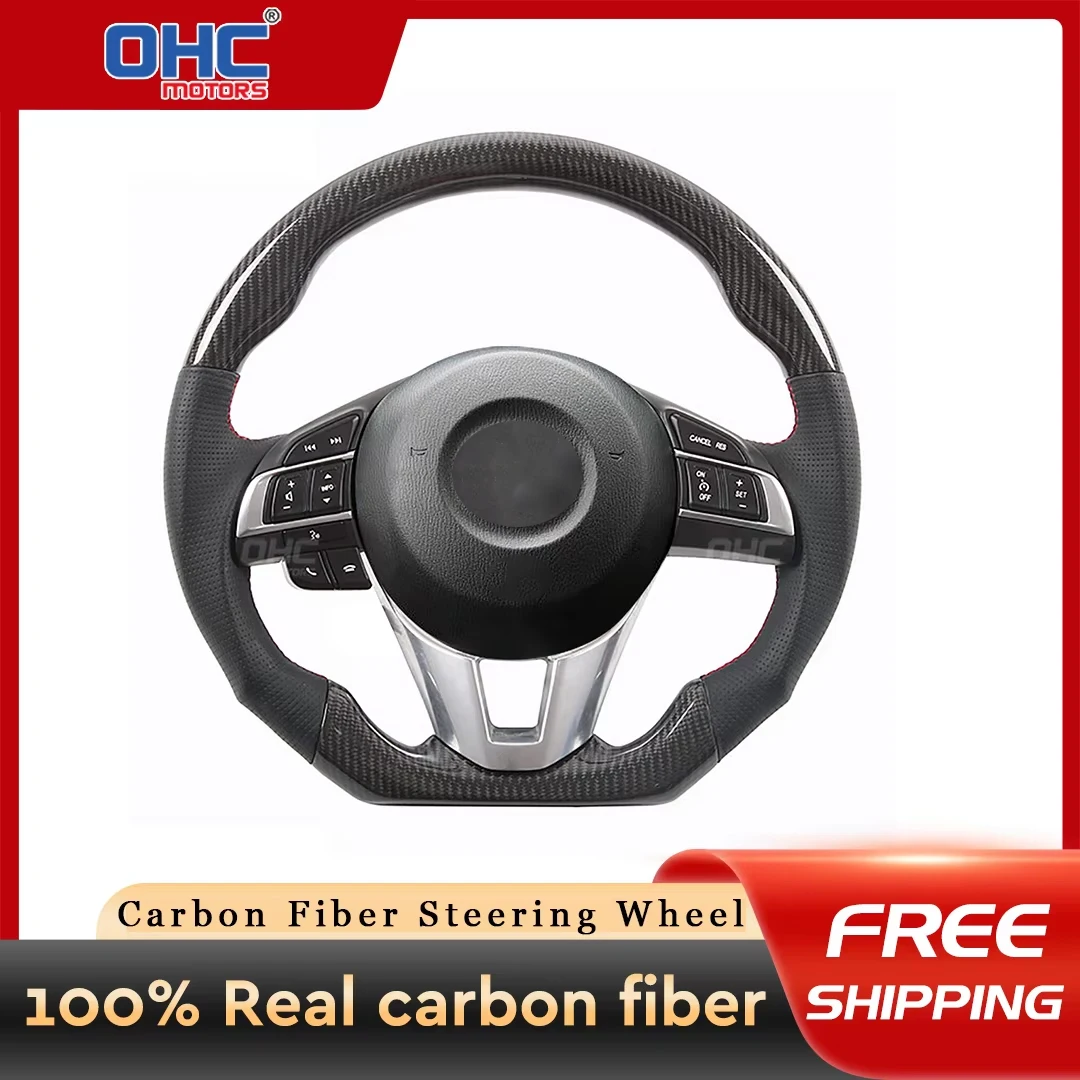 

Real Carbon Fiber Steering Wheel compatible for Mazda CX5 Customized Steering Wheel