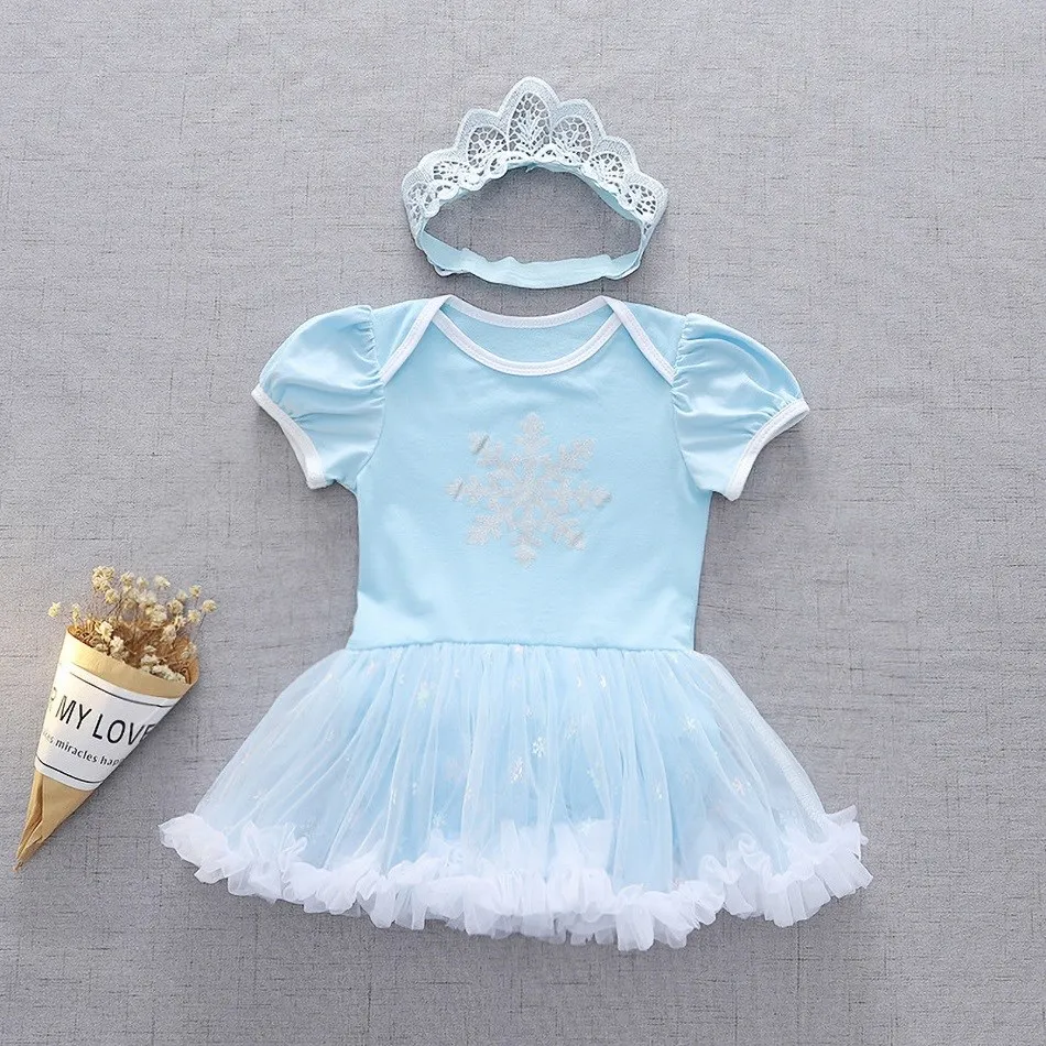 6-18 Months Newborn Anna Clothes Girls Snow White Christmas Clothing Baby Ariel Mermaid Carnival Layered Dress Cosplay Costume