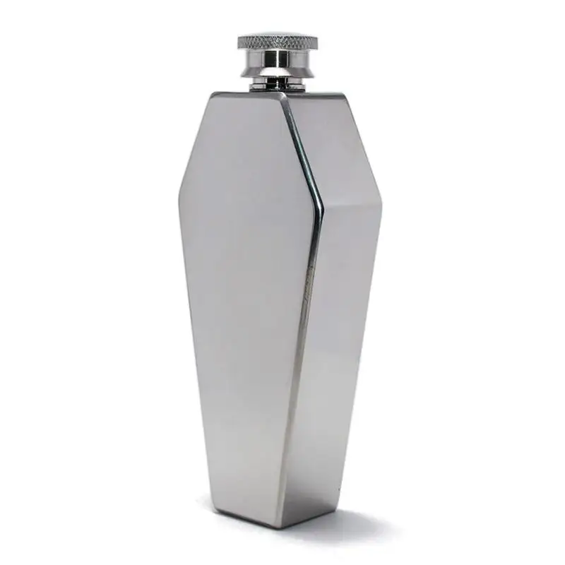 Mini Hip Flask 100ML Personalized Coffin Shape Stainless Steel Portable Travel Wine Pot Bar Gift for Men