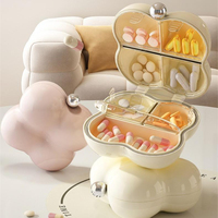 7-Day Portable Flower-Shaped Pill Organizer Compact Medication Divider Box with Individual Compartments for Daily Use