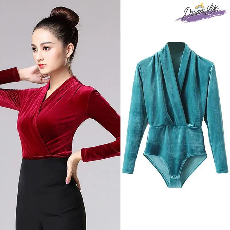 

Модный велюровый комбинезон-футболка с длинным рукавом, эластичный боди с высокой талией, корректирующий, осенне-зимний базовый слой, женская одежда