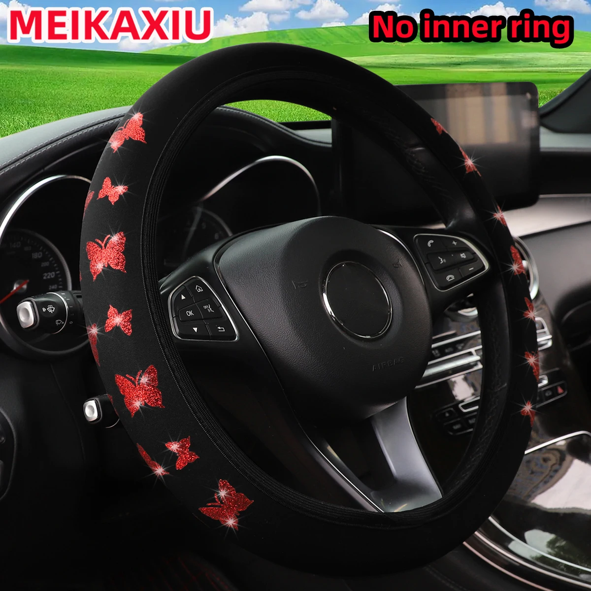 Juego de volante de mariposa con Flash parpadeante sin montura para coches de 14,5-15 pulgadas, accesorio decorativo para llanta exterior