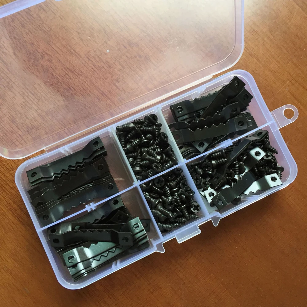 100pcs Metal Hook Set Saw Tooth Stable Photo Frame With Screws Multi Functional Hanging Easy Install Home Decorative Tools