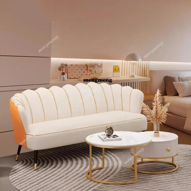 

New arrive Sectional Minimalist Living Room Sofas Nordic Leather Recliner Floor Sofas Relaxing Filling Balcony Divano Trendy Fur