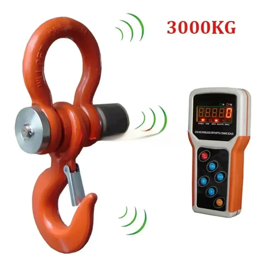 3000KG Wireless Electronic Digital Crane Scale Heavy Duty Industrial Hanging with Handheld Meter 3T