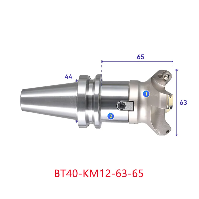 

Face end mill BT40-KM12-63-65 shoulder milling cutter Stainless steel body Tool holder set CNC Milling New