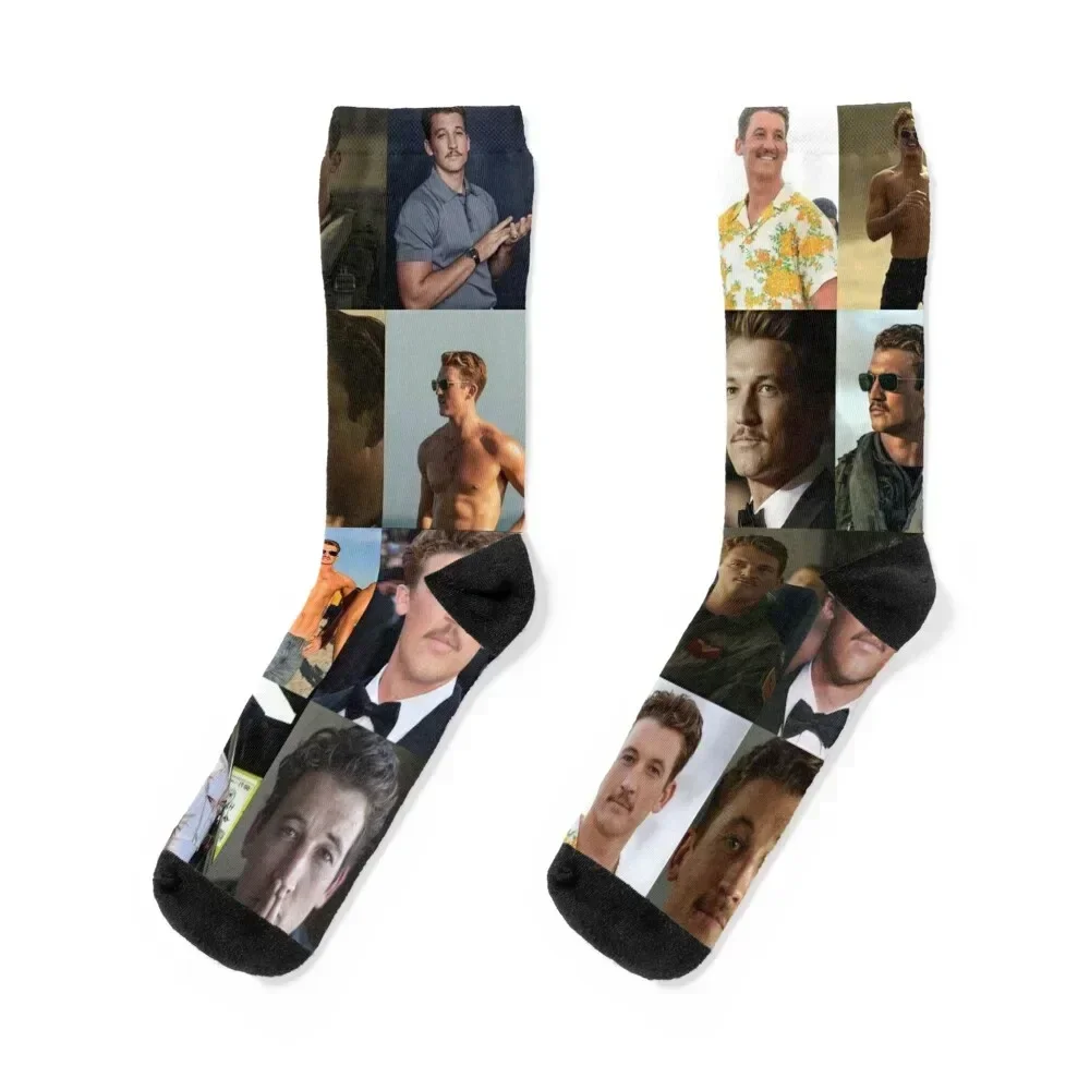 

Miles Teller Socks kids retro football custom Mens Socks Women's