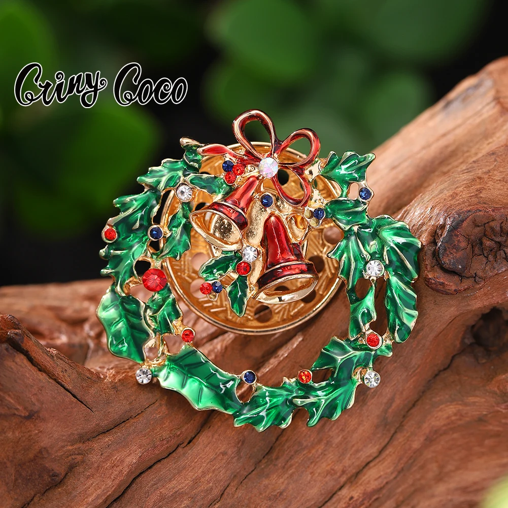 

Cring Coco Christmas Bell Brooch Fashion Magnetic Buckle Brooch Enamel Jewelry Women's Party Christmas Gift 2024 New Edition